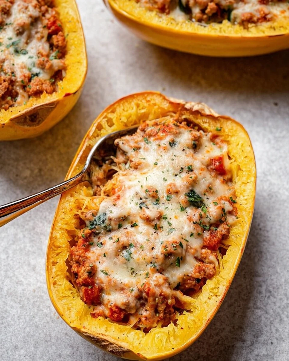 Cheesy Sausage-Stuffed Spaghetti Squash 5 Cheesy Sausage-Stuffed Spaghetti Squash