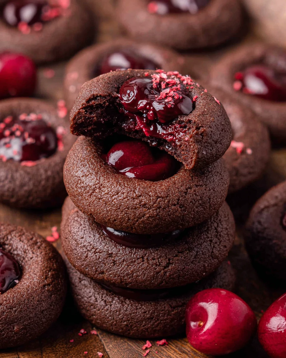 Chocolate Cherry Cookies 5 Chocolate Cherry Cookies