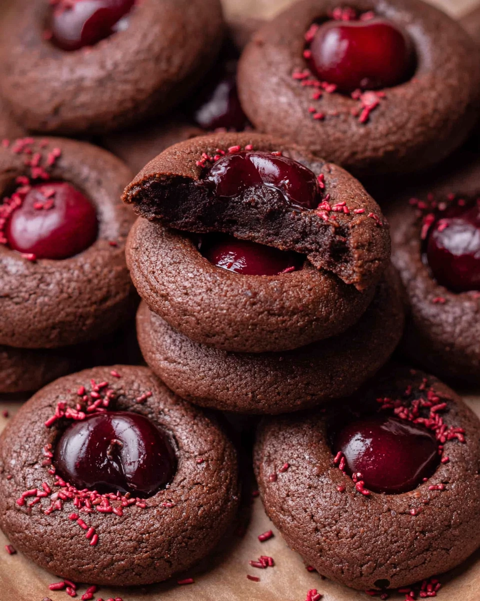 Chocolate Cherry Cookies 6 Chocolate Cherry Cookies