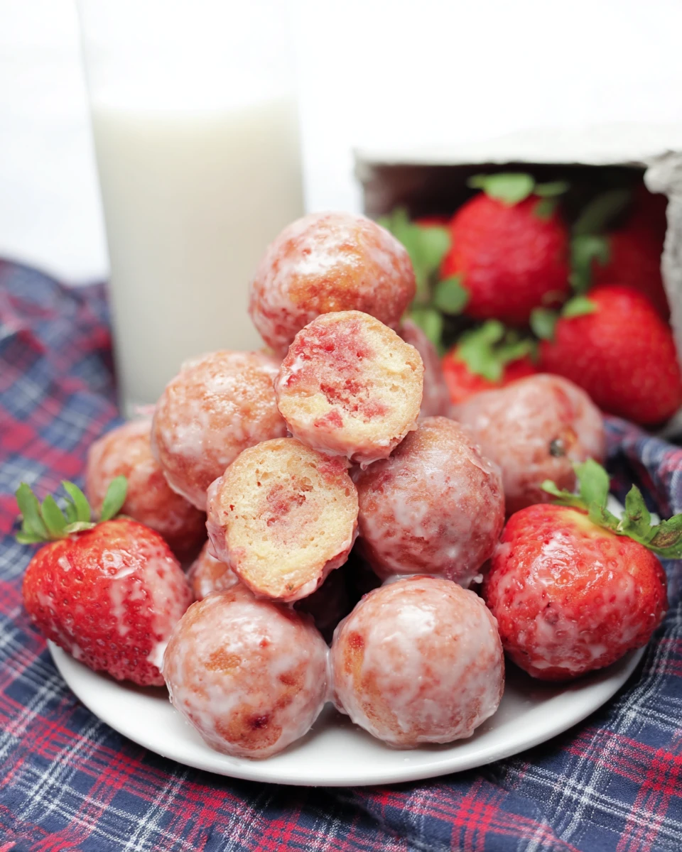 Strawberry Donut Holes 5 Strawberry Donut Holes