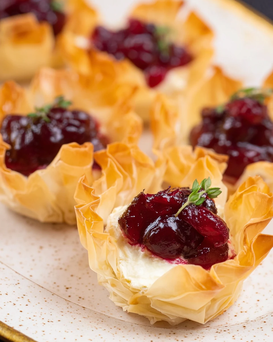 Brie And Cranberry Phyllo Cups