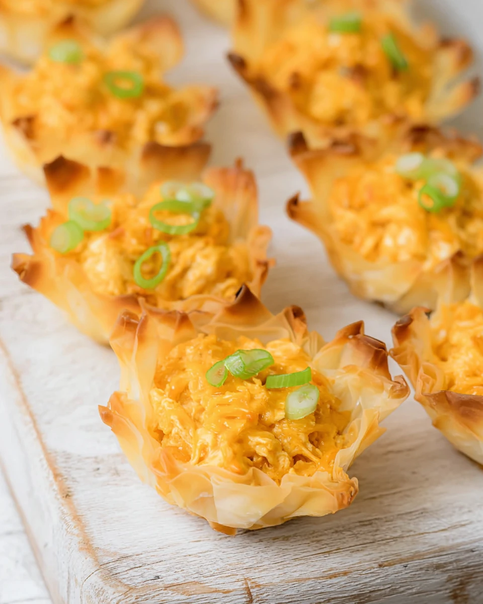 Buffalo Chicken Phyllo Cups