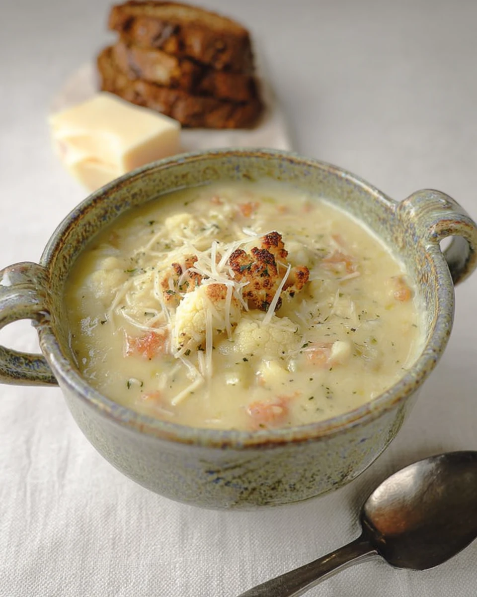 Cheddar Cauliflower And Roasted Garlic Soup 6 Cheddar Cauliflower And Roasted Garlic Soup