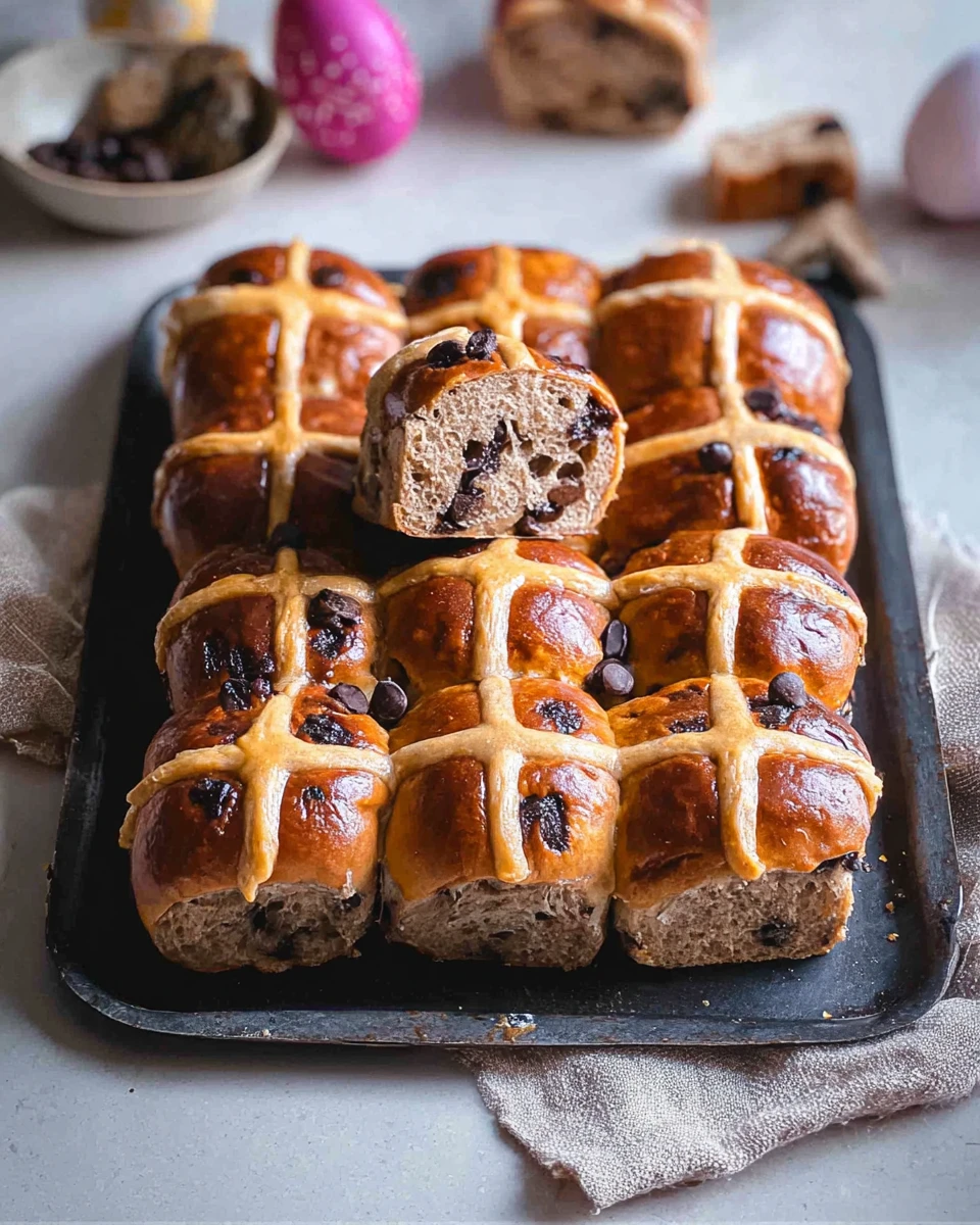 Chocolate Chip Hot Cross Buns