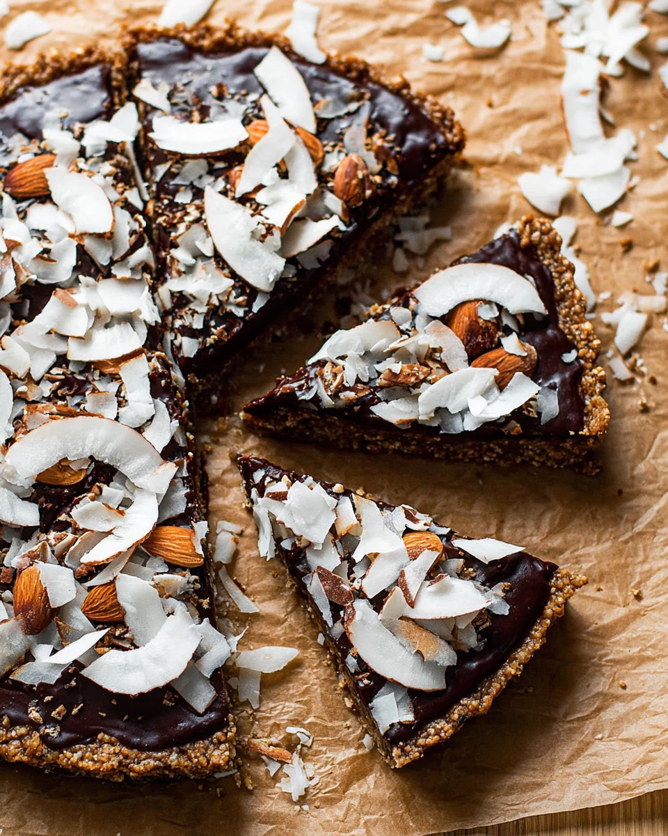 Chocolate Coconut Almond Tart 6 Chocolate Coconut Almond Tart