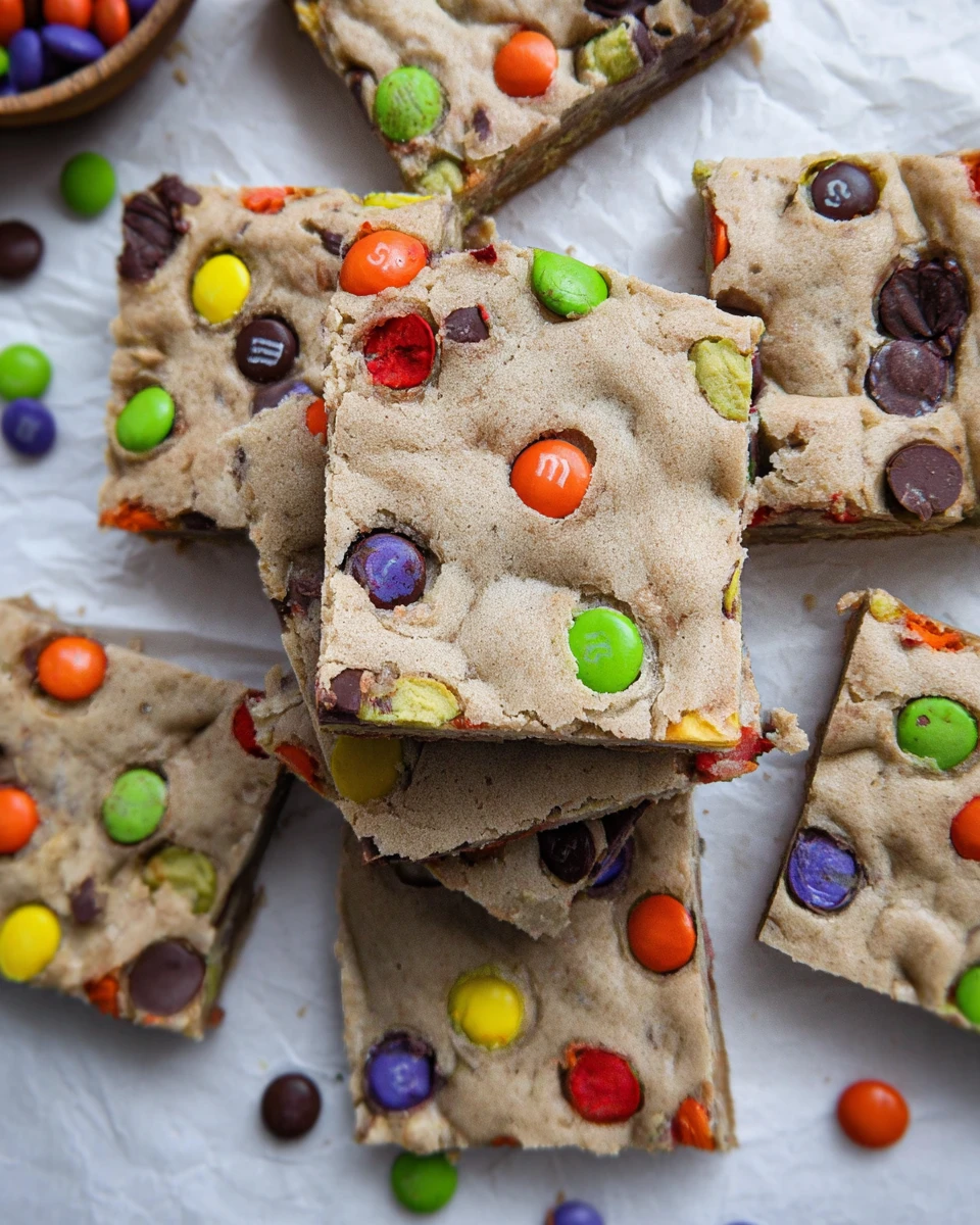 Halloween M&Amp;M Cookie Bars