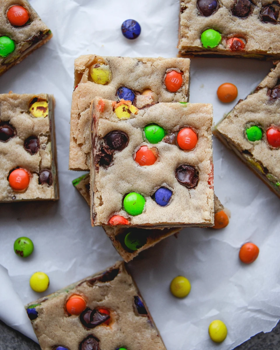 Halloween M&Amp;M Cookie Bars