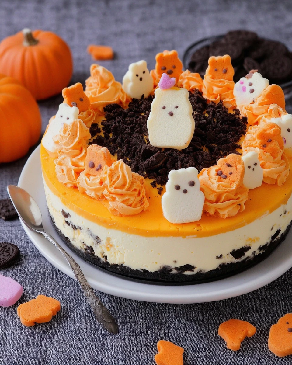 Halloween Peeps Cheesecake 7 Halloween Peeps Cheesecake