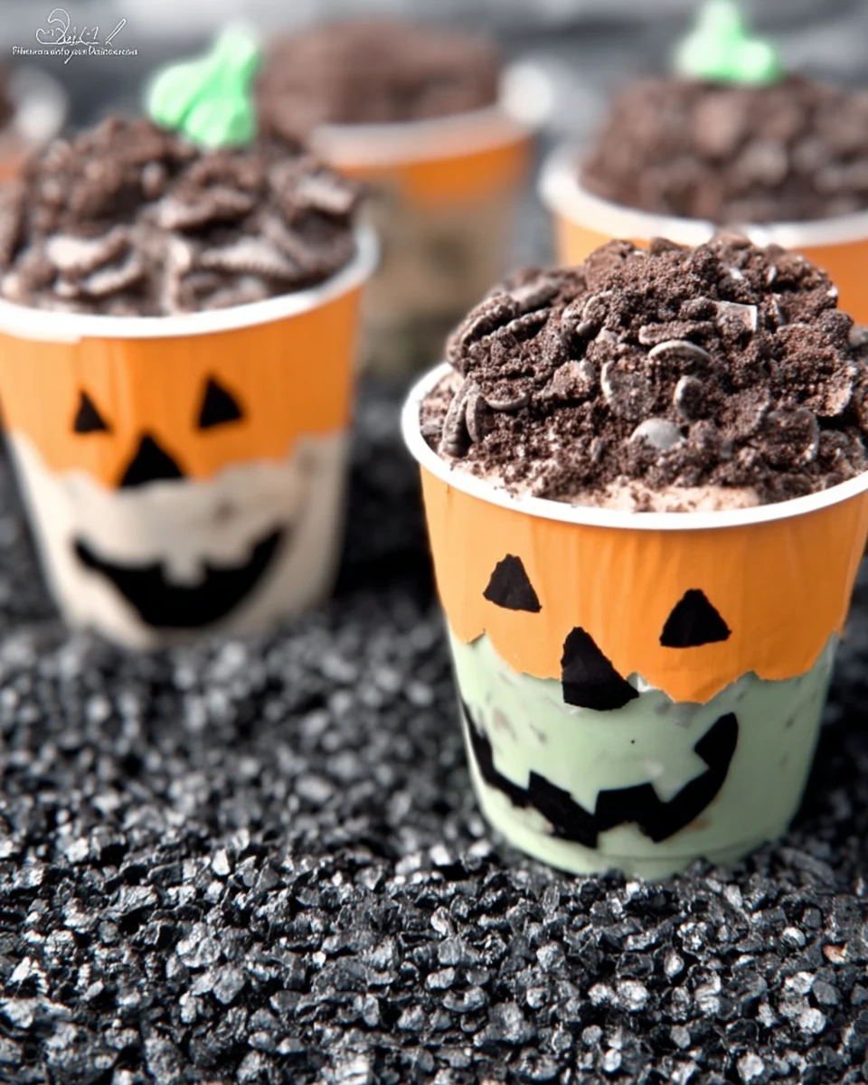 Halloween Pudding Cups