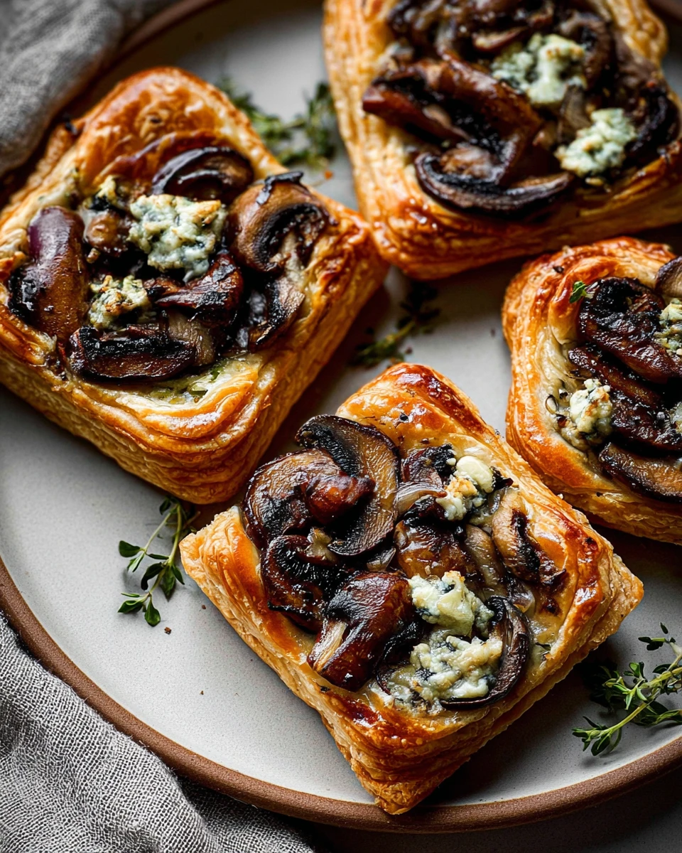 Mushroom Puff Pastry Tarts 6 Mushroom Puff Pastry Tarts