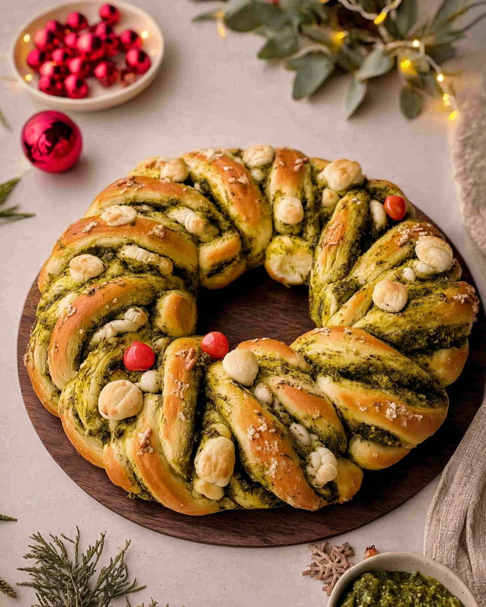 Vegan Pesto Bread Wreath 7 Vegan Pesto Bread Wreath