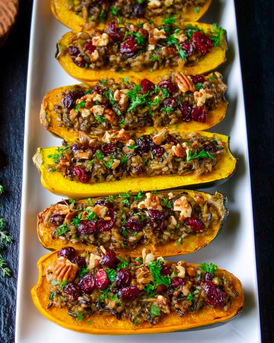 Wild Rice Stuffed Delicata Squash With Cranberries &Amp; Pecans 6 Wild Rice Stuffed Delicata Squash With Cranberries &Amp; Pecans