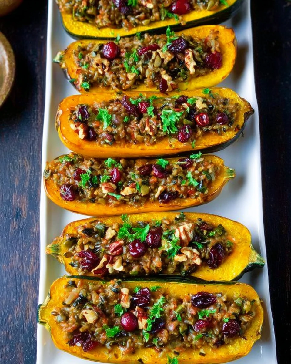Wild Rice Stuffed Delicata Squash With Cranberries &Amp; Pecans 7 Wild Rice Stuffed Delicata Squash With Cranberries &Amp; Pecans