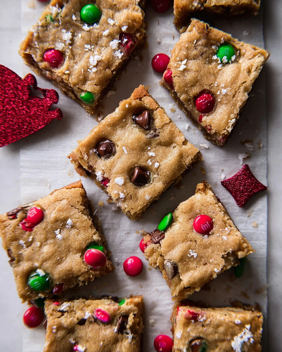 Brown Butter Christmas M&Amp;M Cookie Bars