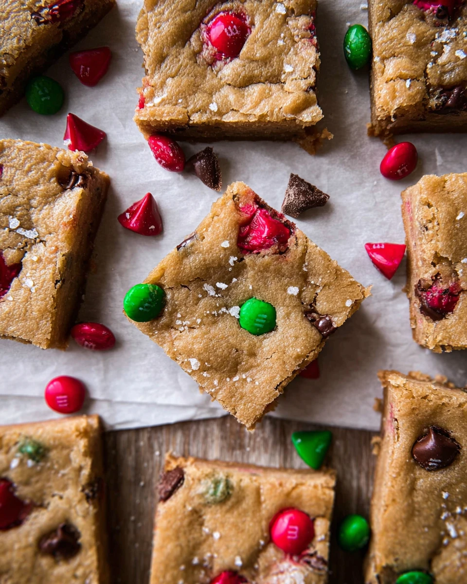 Brown Butter Christmas M&Amp;M Cookie Bars