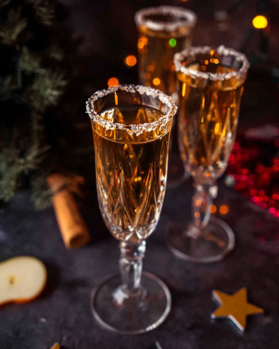 Christmas Pear Champagne Cocktail