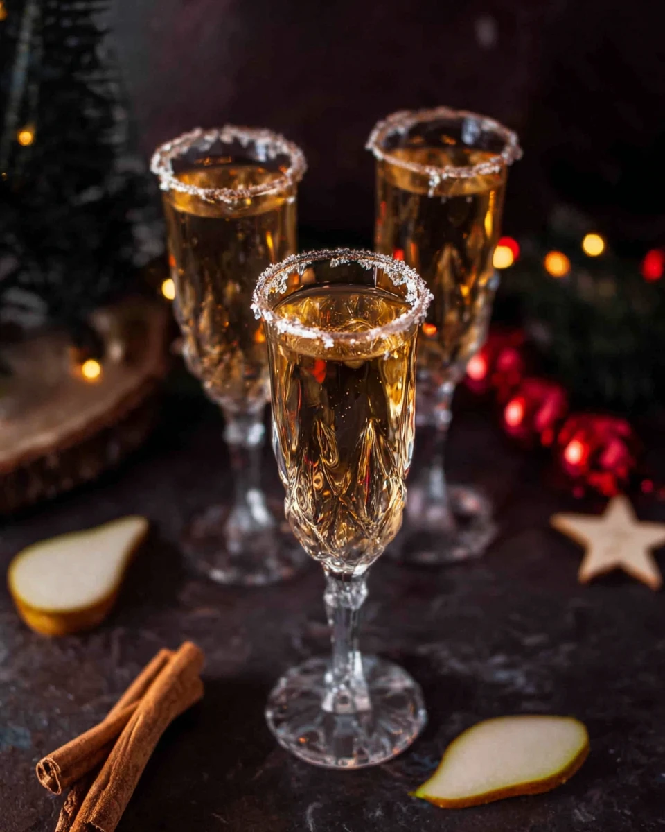 Christmas Pear Champagne Cocktail