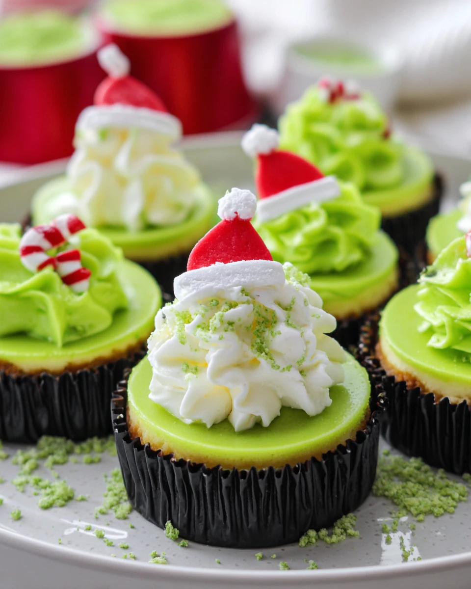 Grinch Mini Cheesecakes
