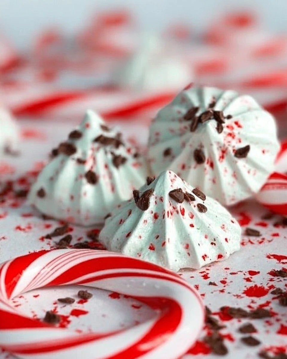 Mint Chocolate Meringue Cookies