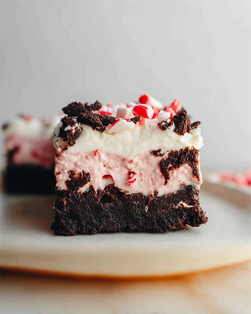 Peppermint Brownie Ice Cream Bars