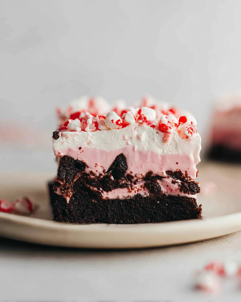 Peppermint Brownie Ice Cream Bars