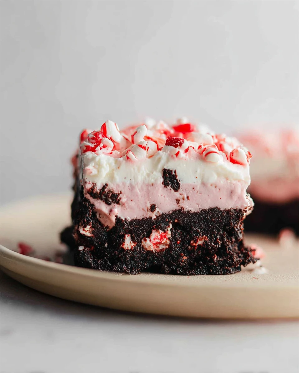 Peppermint Brownie Ice Cream Bars
