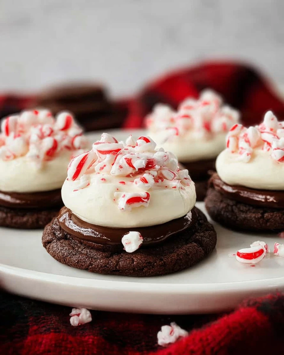 Peppermint Frosted Chocolate Cookies
