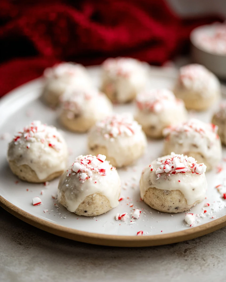 Peppermint Snowball Cookies