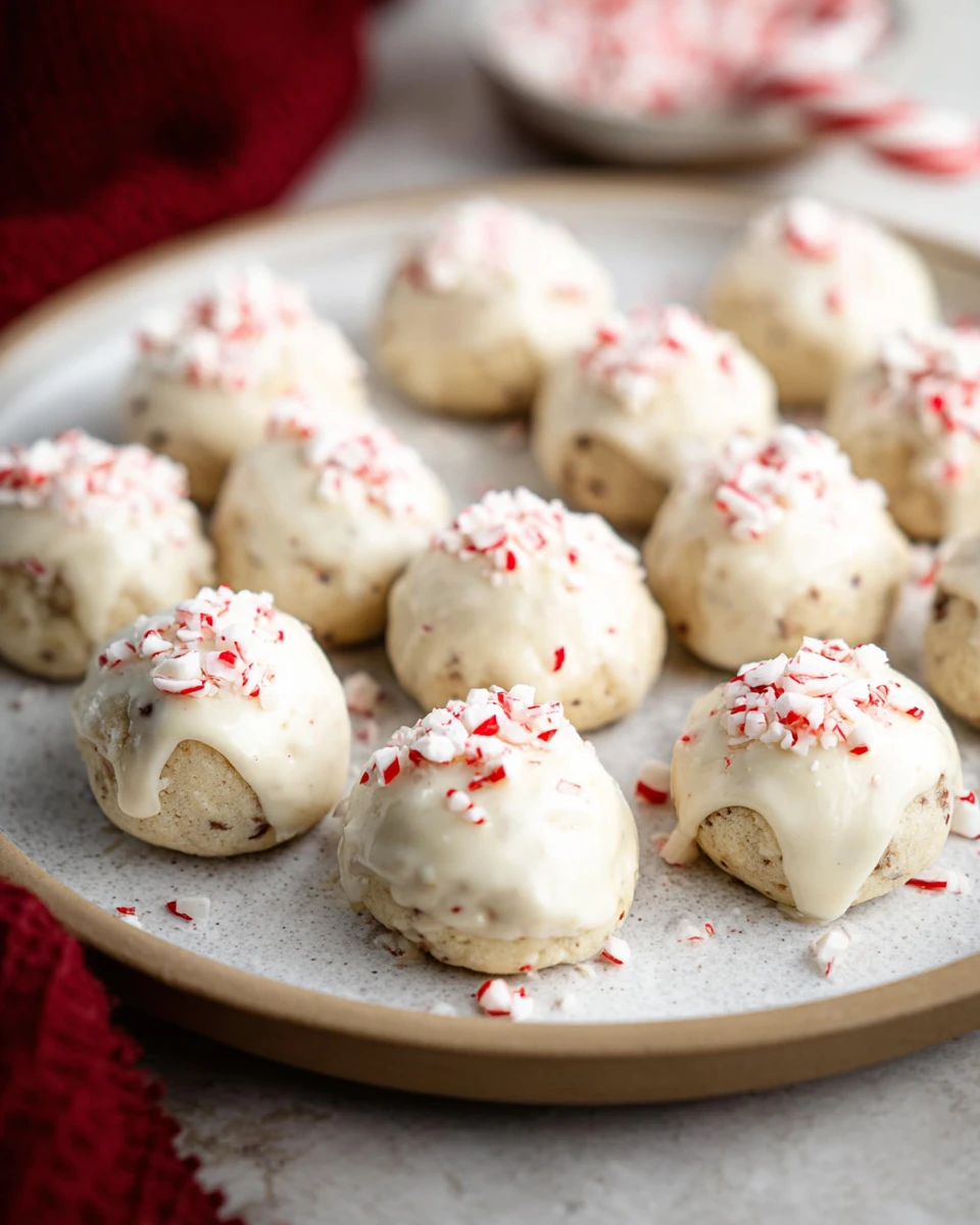 Peppermint Snowball Cookies