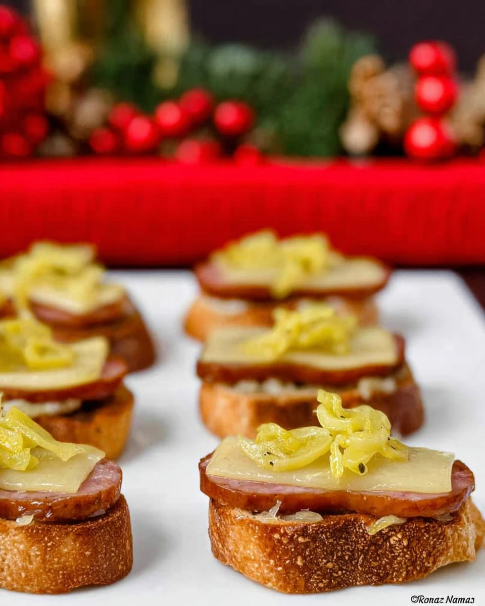 Pepperoncini Gruyere Cocktail Crostini