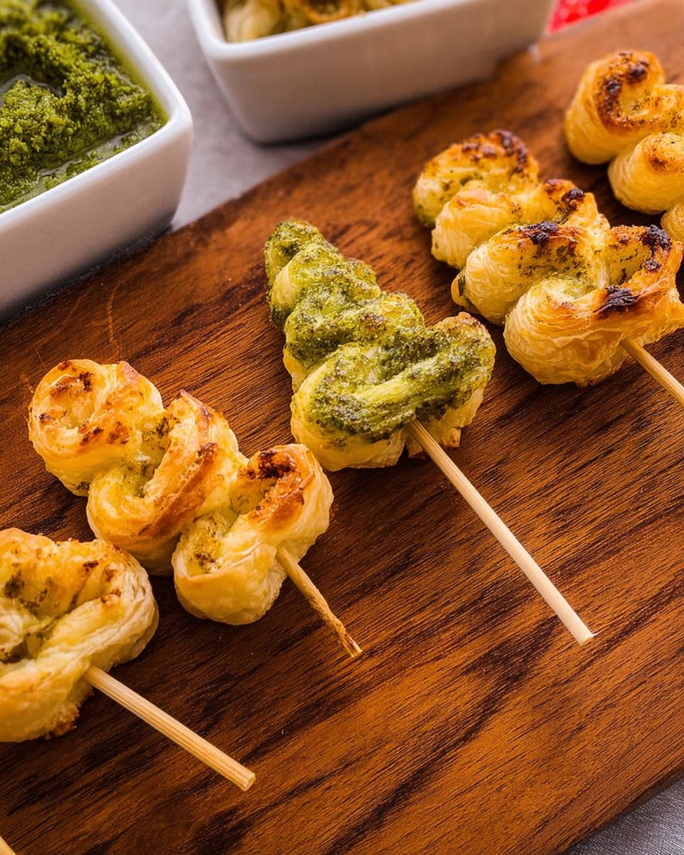Pesto Puff Pastry Christmas Trees