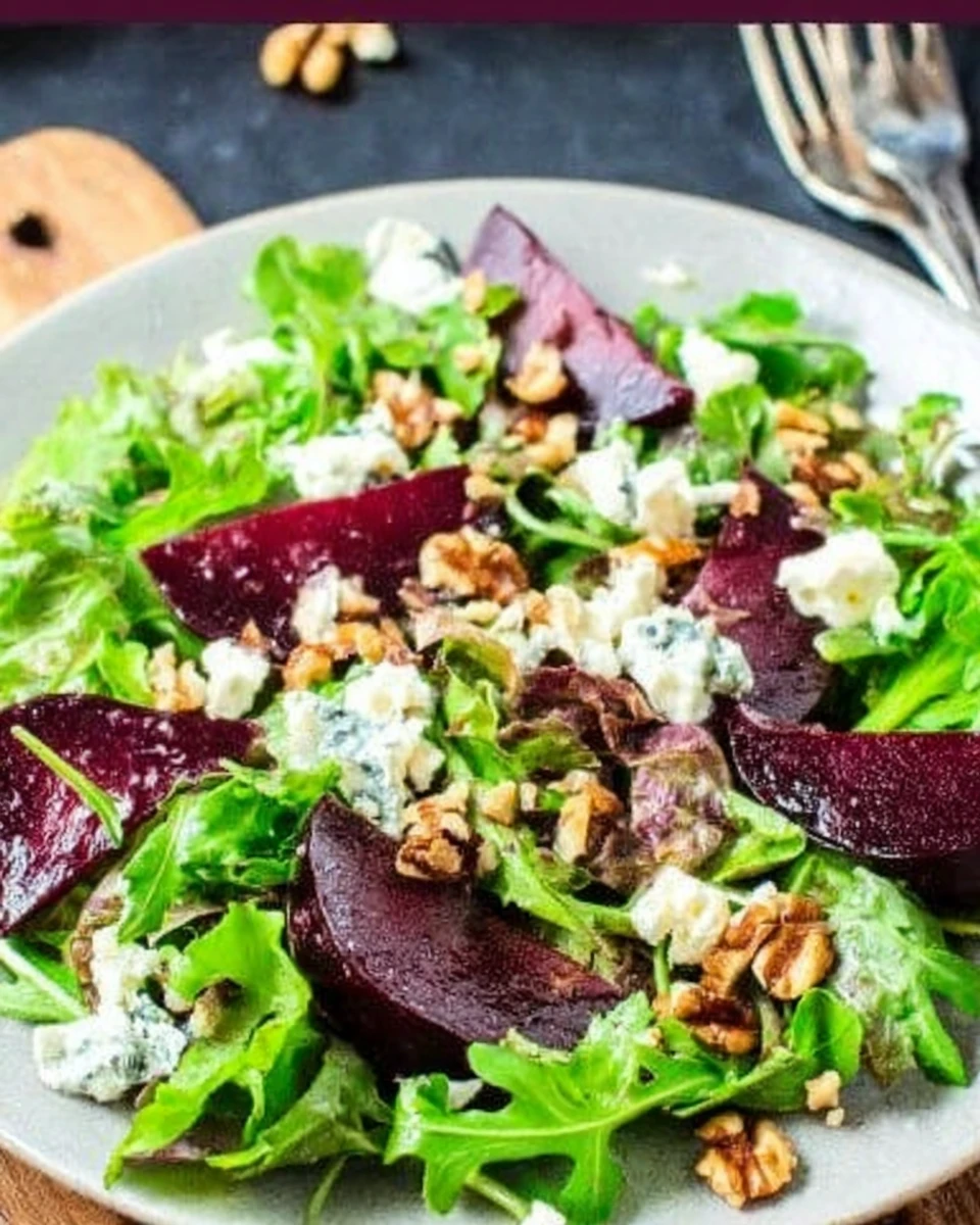 Red Wine Poached Pear Gorgonzola Salad