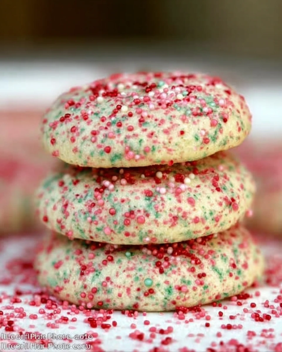 Soft Christmas Sprinkle Cookies 6 Soft Christmas Sprinkle Cookies
