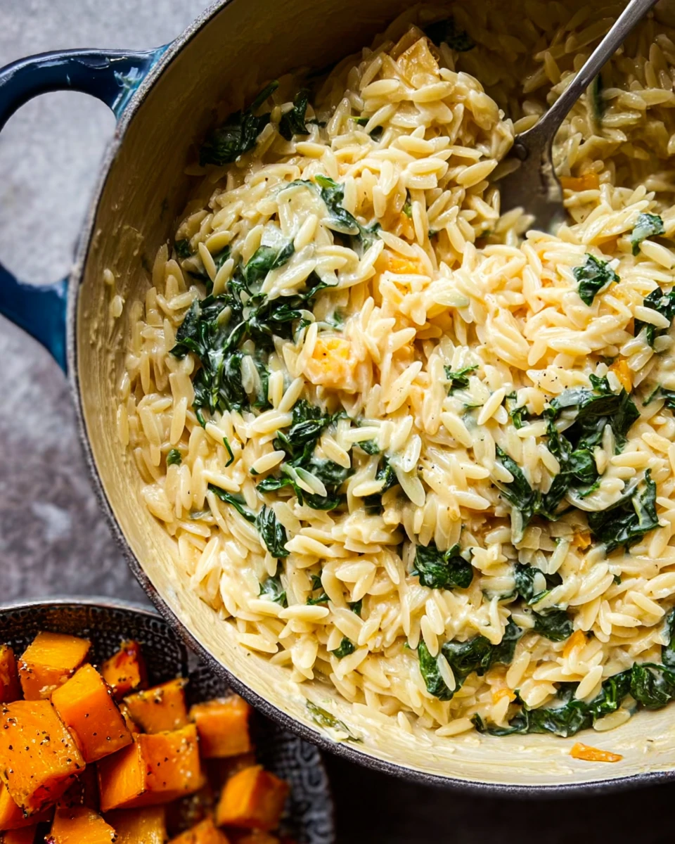 Creamy Orzo Pasta With Roasted Butternut Squash