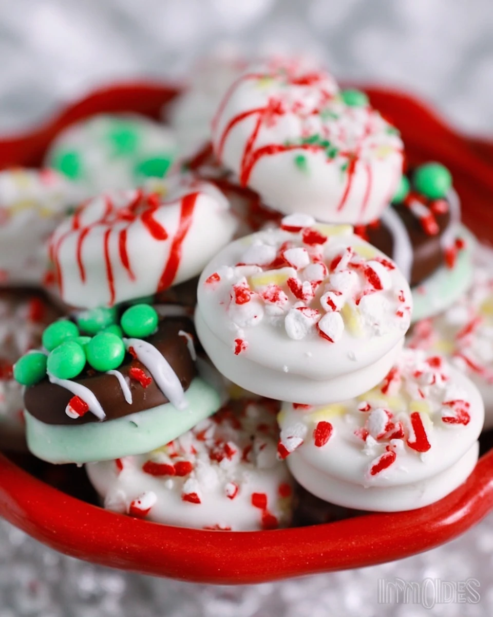 Holiday Dipped Peppermint Oreos