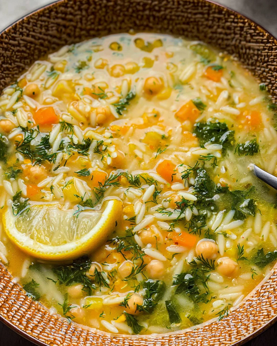 Lemon Chickpea Orzo Soup