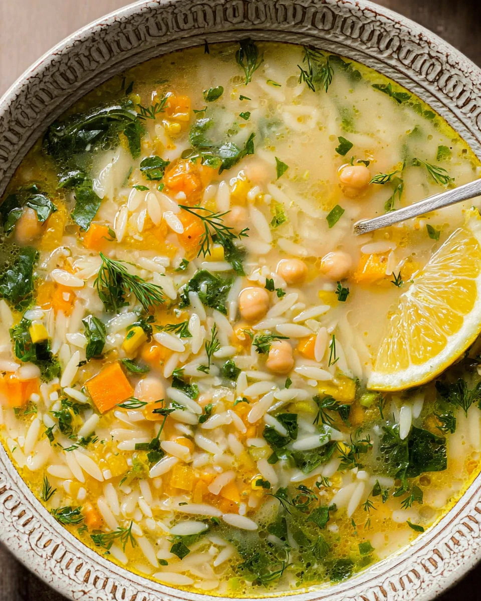 Lemon Chickpea Orzo Soup