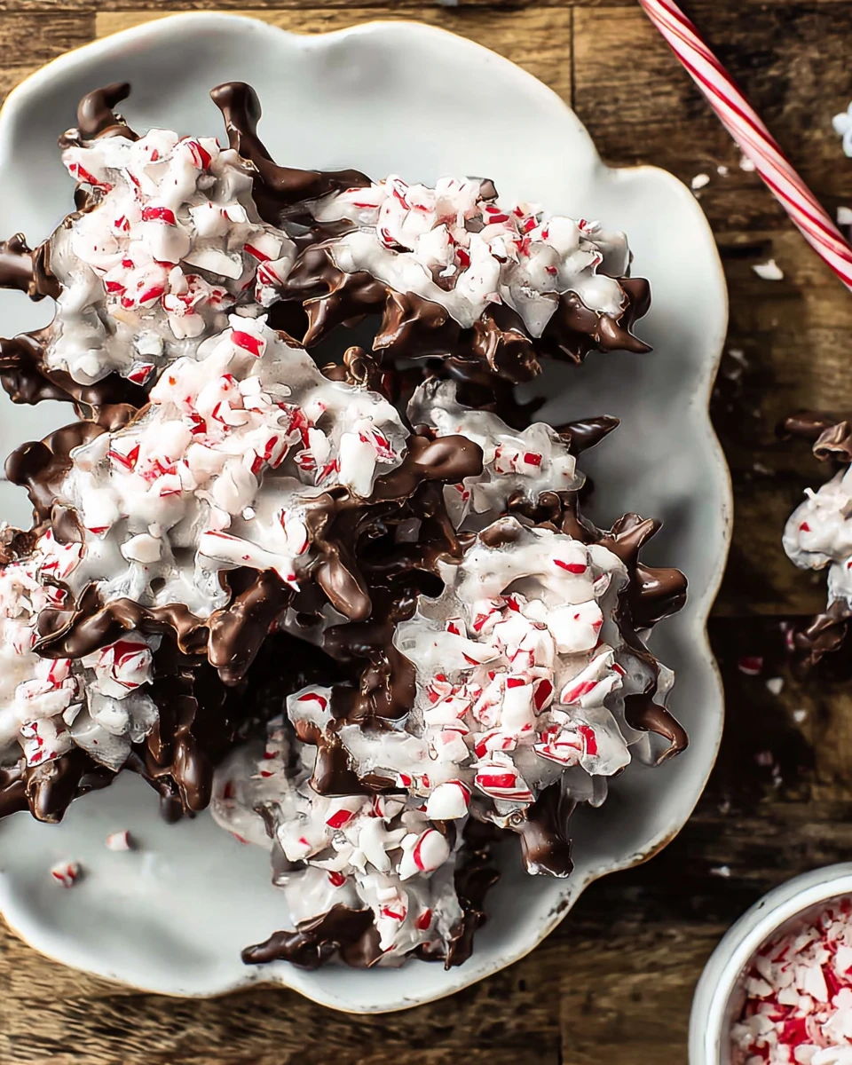 Peppermint Bark Haystacks