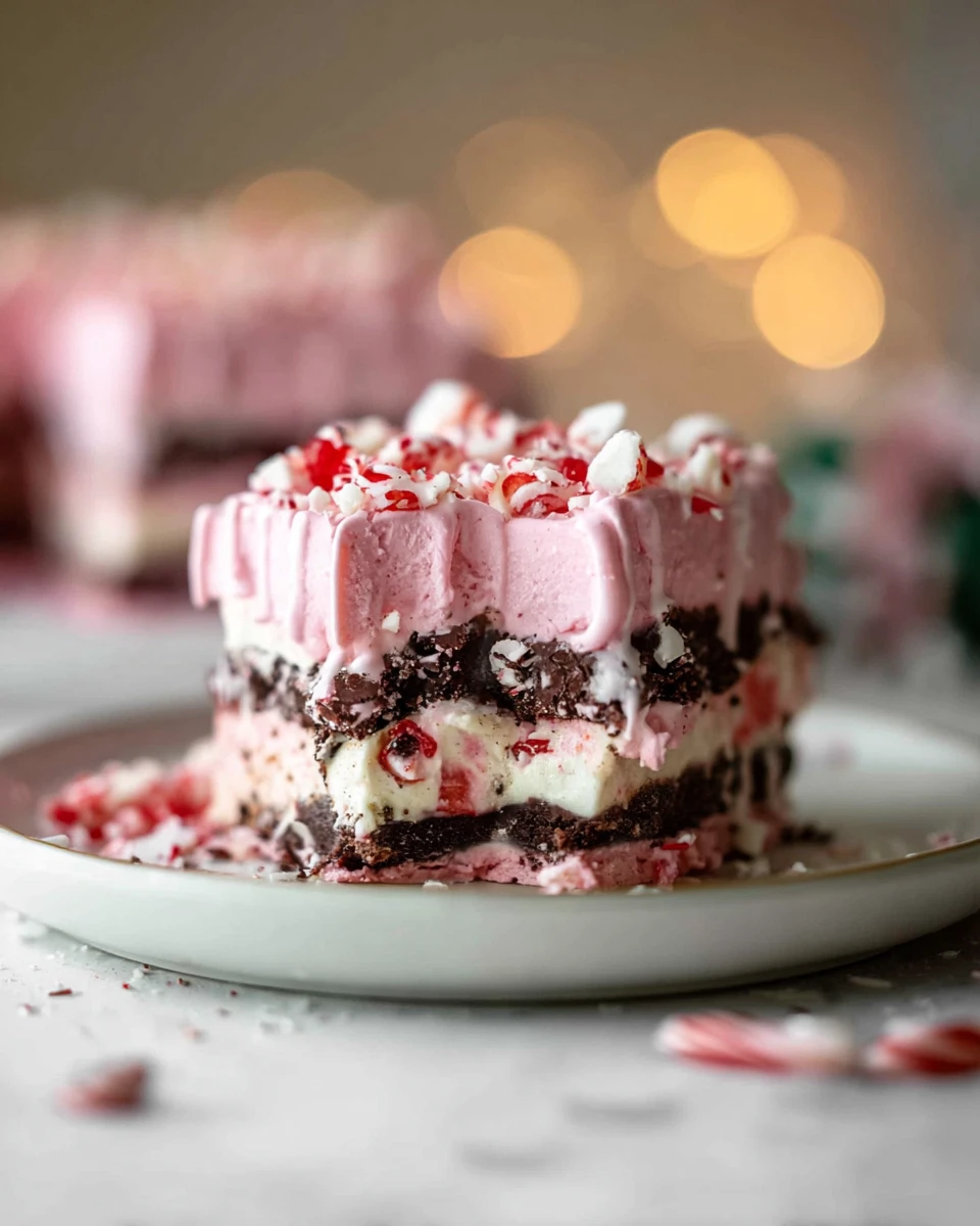 Pink Peppermint Christmas Ice Cream Cake 6 Pink Peppermint Christmas Ice Cream Cake