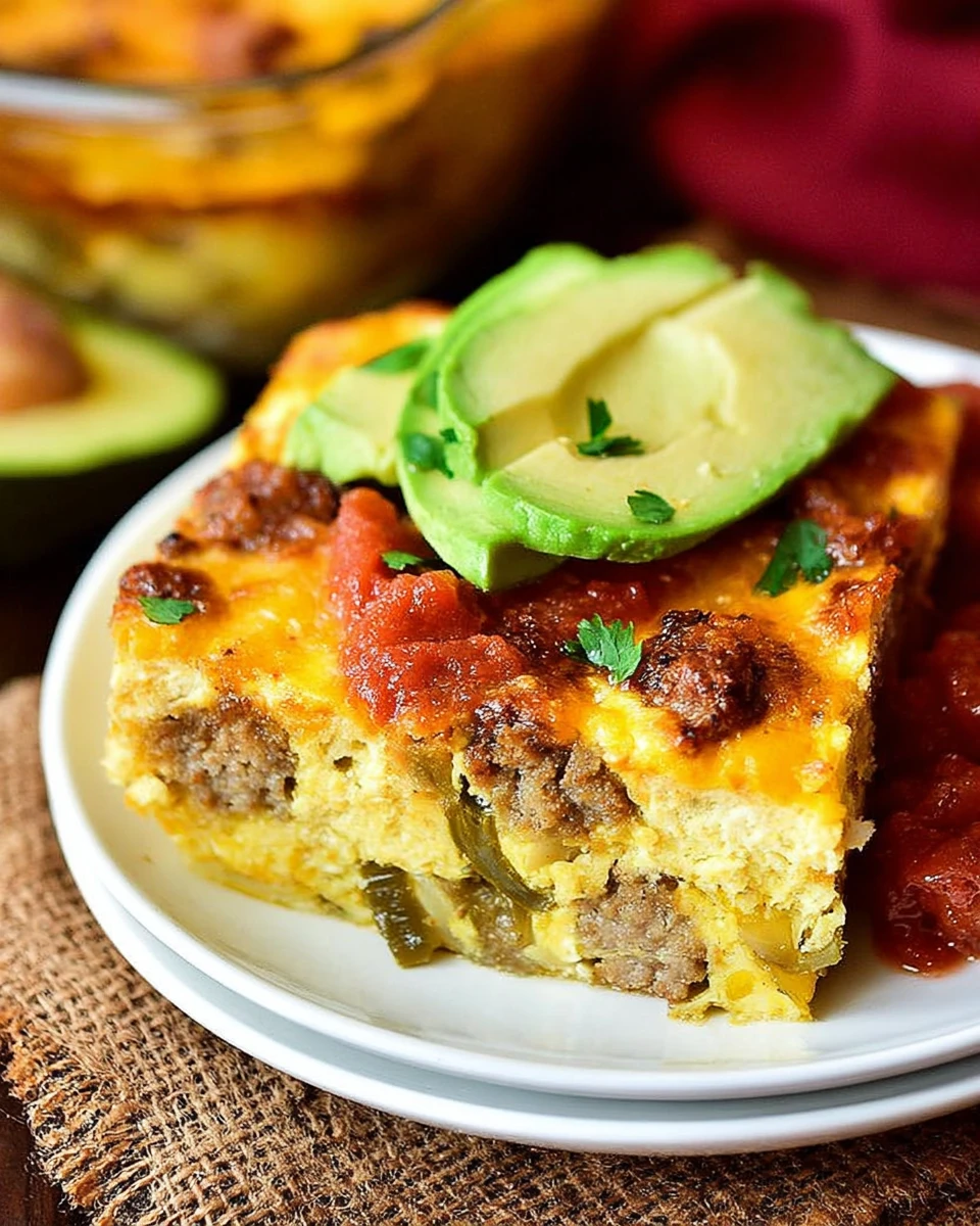 Roasted Poblano And Sausage Breakfast Casserole