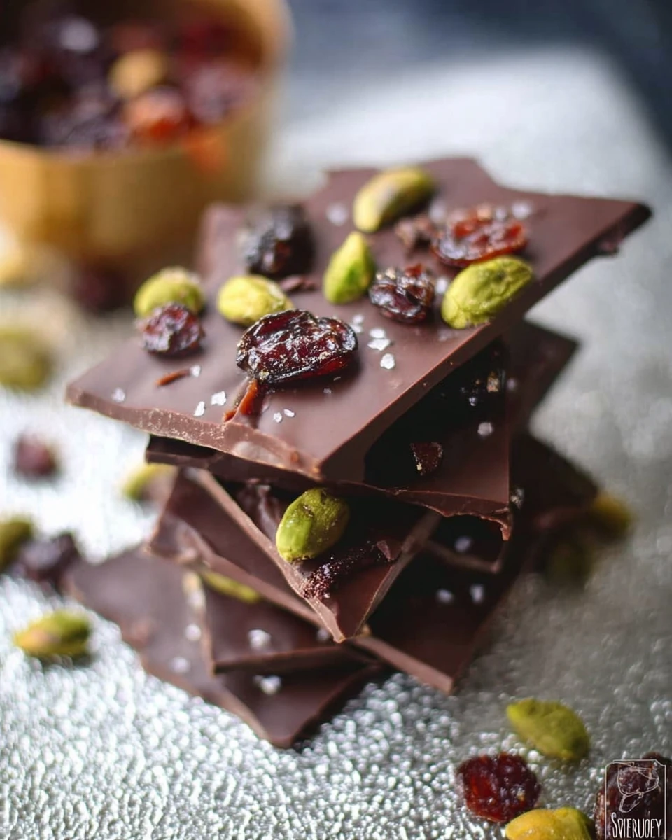 Salted Chocolate Cherry Pistachio Bark
