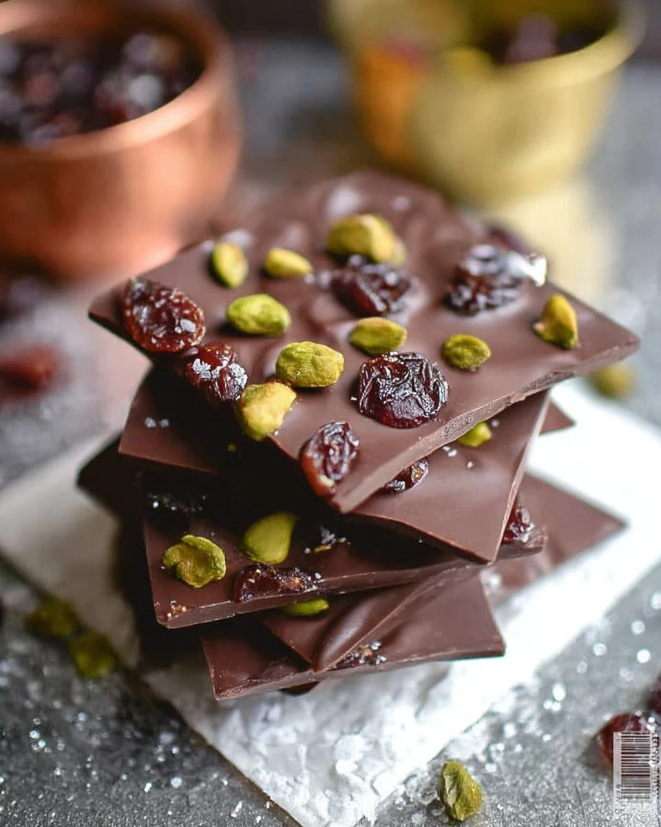 Salted Chocolate Cherry Pistachio Bark