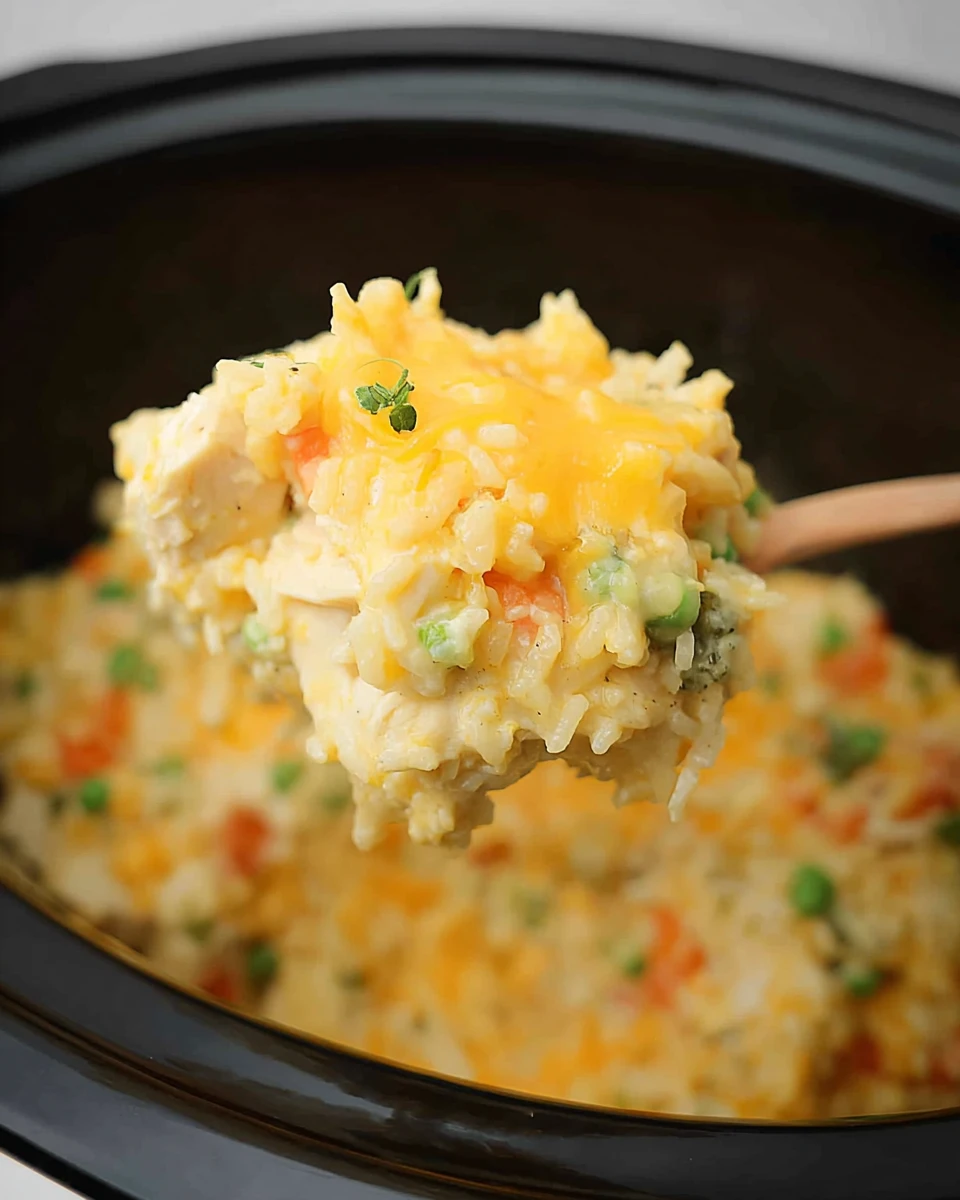 Slow Cooker Cheesy Chicken And Rice