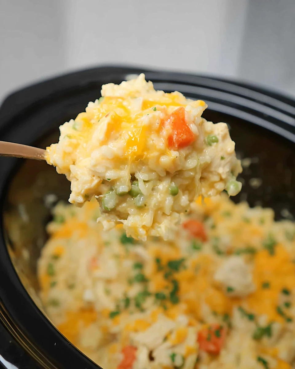 Slow Cooker Cheesy Chicken And Rice