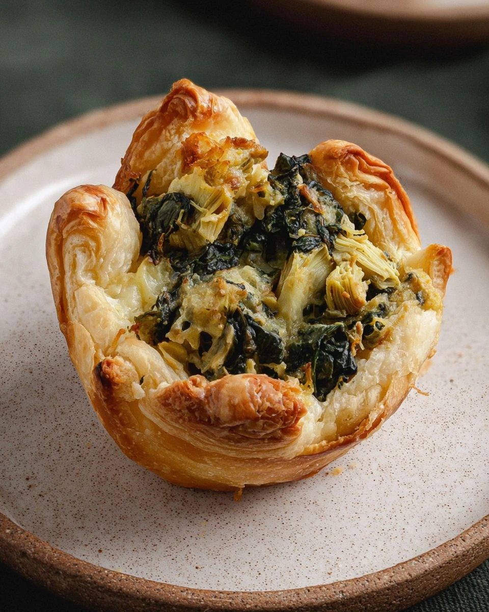Spinach Artichoke Puff Pastry Bites