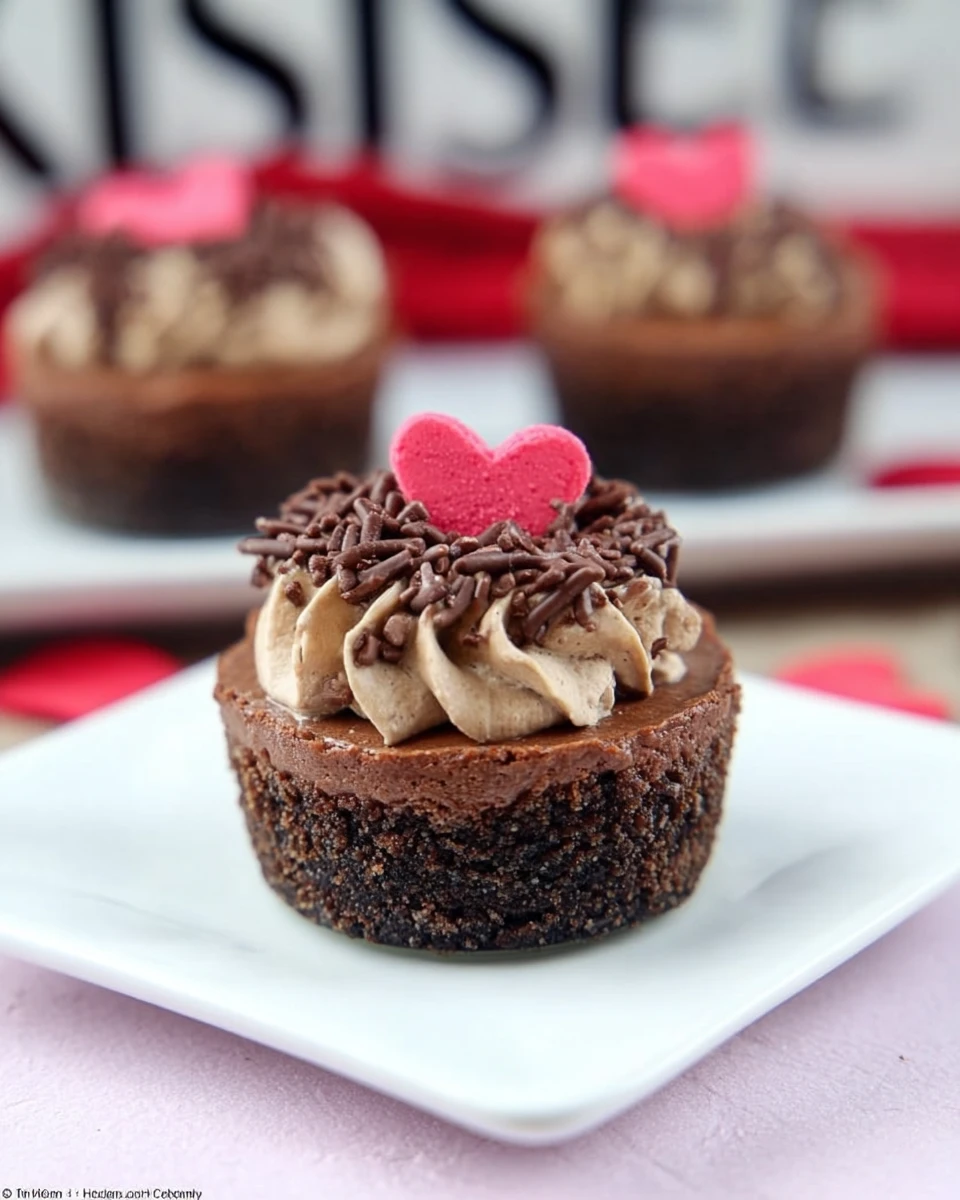 Valentine Mini Chocolate Cheesecakes