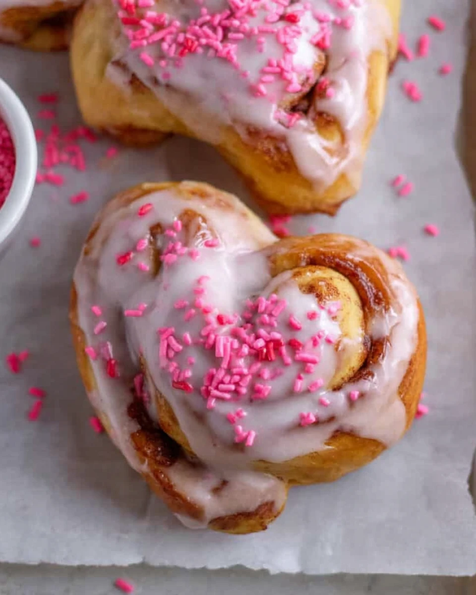Valentine’s Day Heart Shaped Cinnamon Rolls
