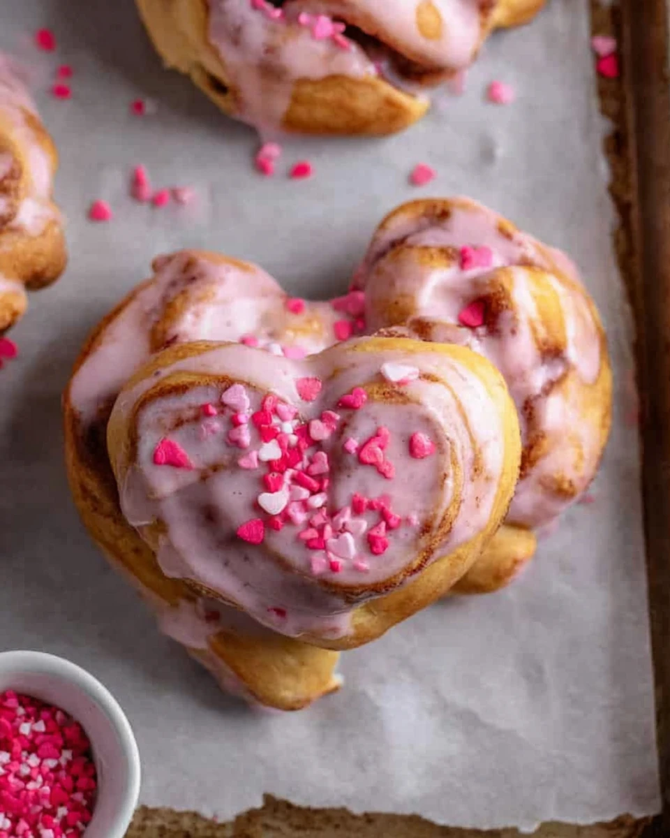 Valentine’s Day Heart Shaped Cinnamon Rolls
