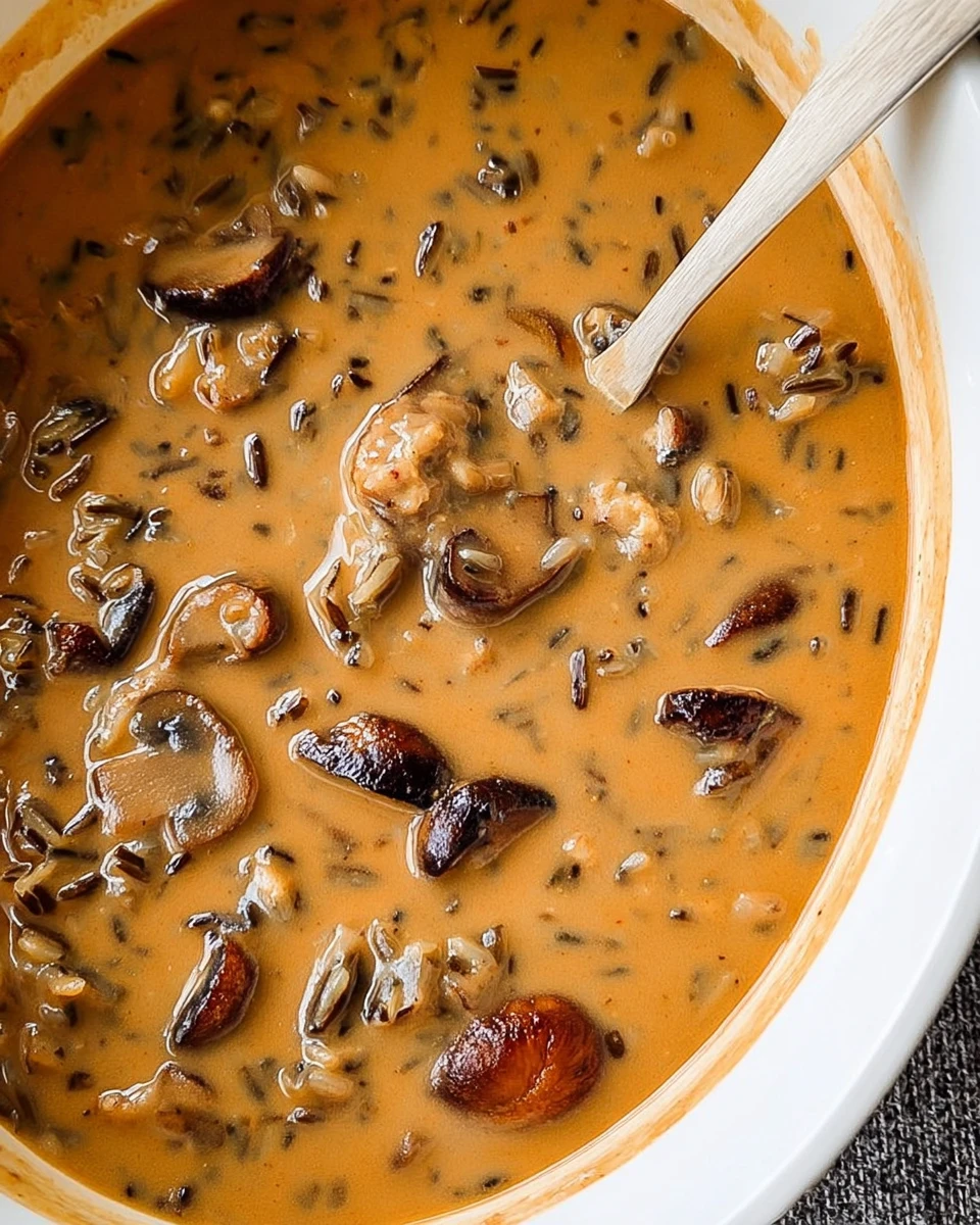 Vegan Mushroom Wild Rice Soup