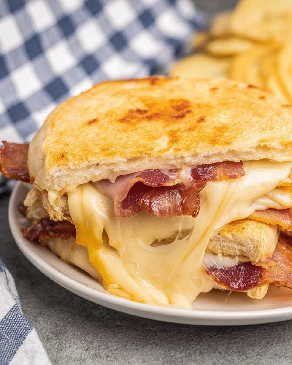 Bagel Grilled Cheese With Bacon 5 Bagel Grilled Cheese With Bacon